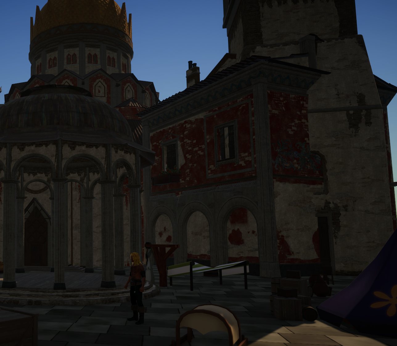 A walled city square